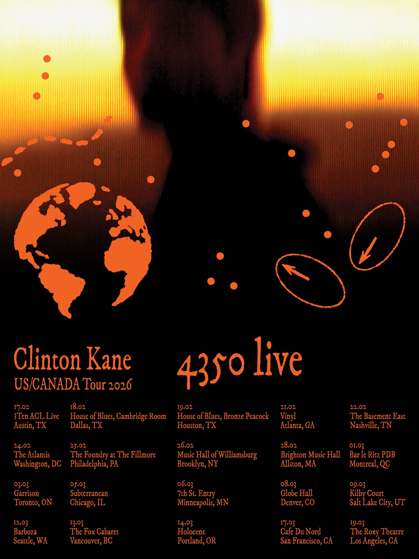 Clinton Kane 4350 Live tour Poster 2026